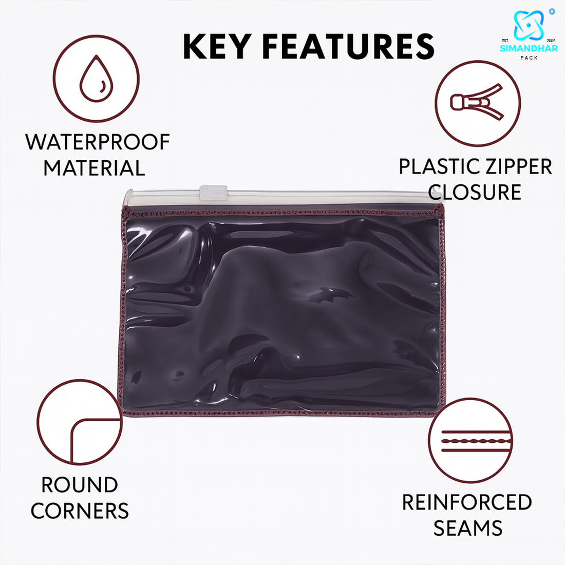 Maroon Velvet Pouch for Rings, Bracelets, Chains – Multipurpose Use