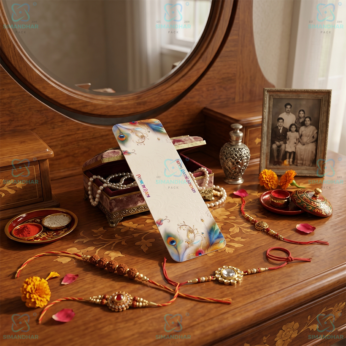 Customized Look Rakhi Card with Attractive Festival Artwork