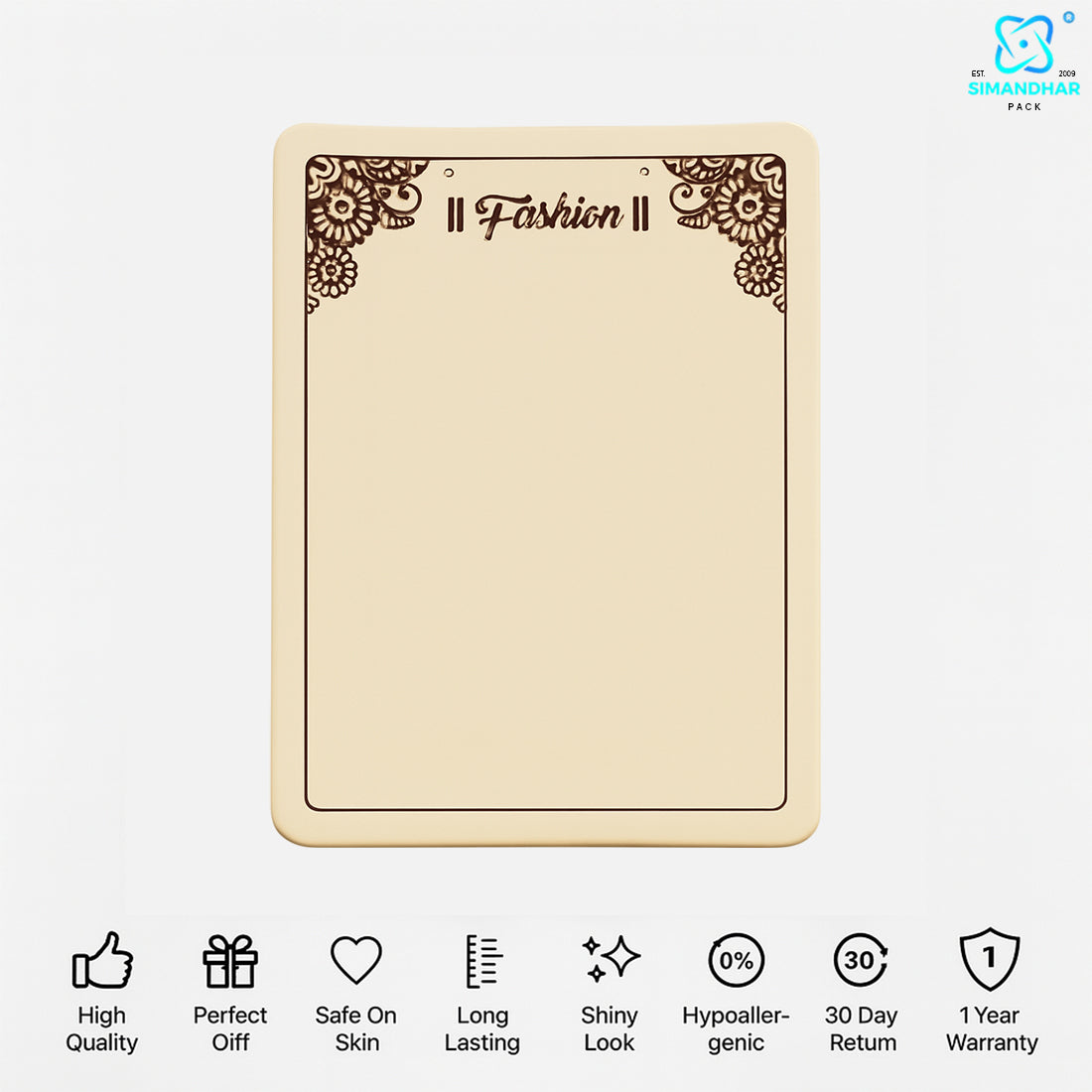 Elegant Cream Fashion Jewellery Set Card – Necklace & Earrings Holder
