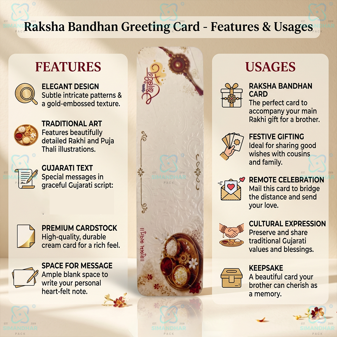 Decorative Rakhi Card for Gift Packaging and Festive Presentation