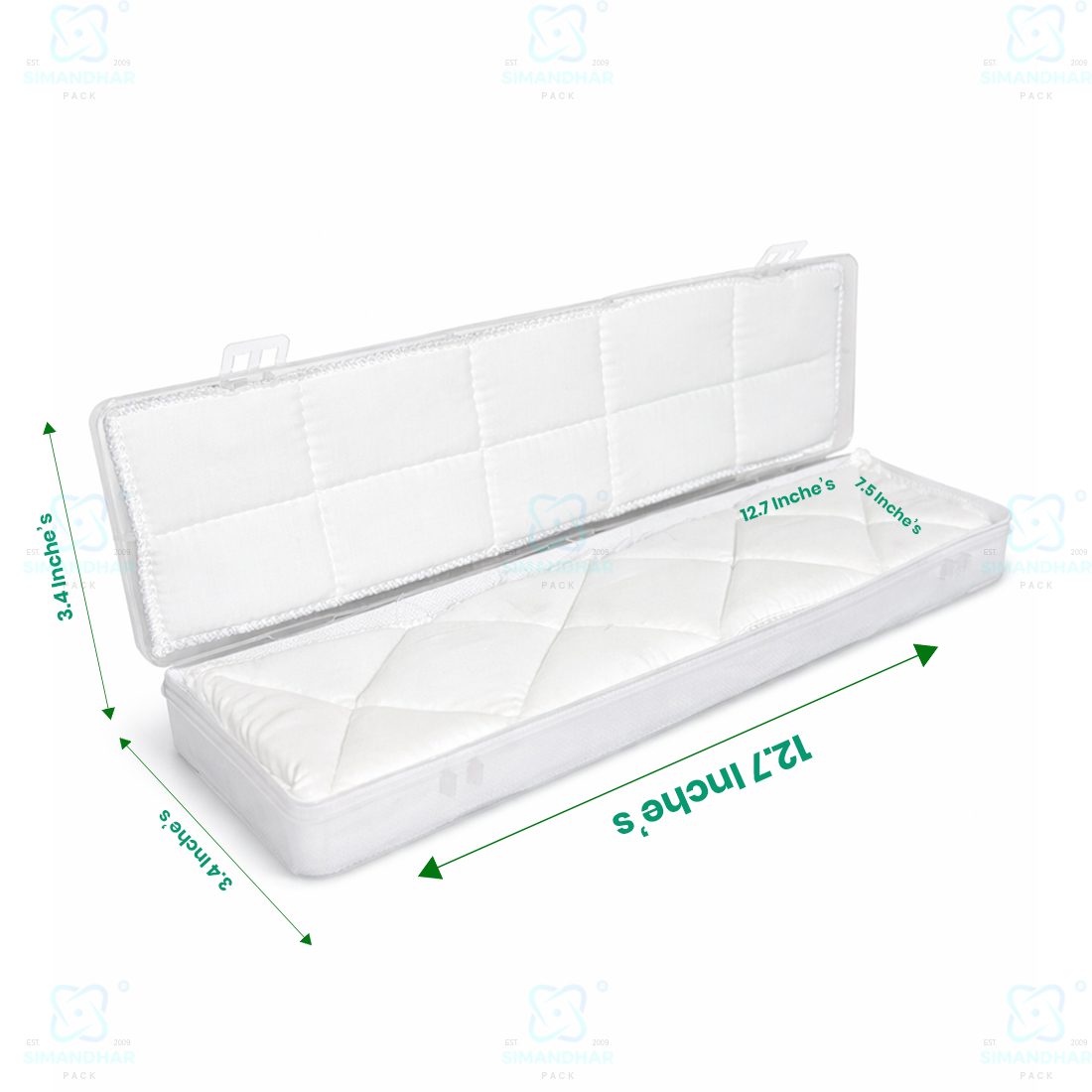 Jewellery Storage Plastic Box with White Cotton Cushion Padding – Anti-Oxidation Organizer Case