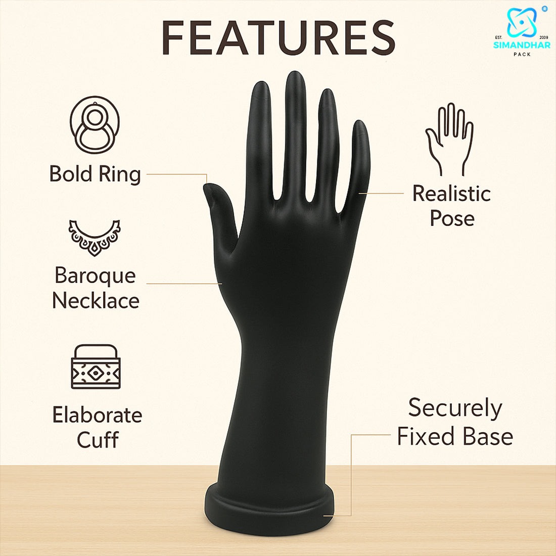 Mannequin Hand for Jewellery Chain Ring Bracelet Display
