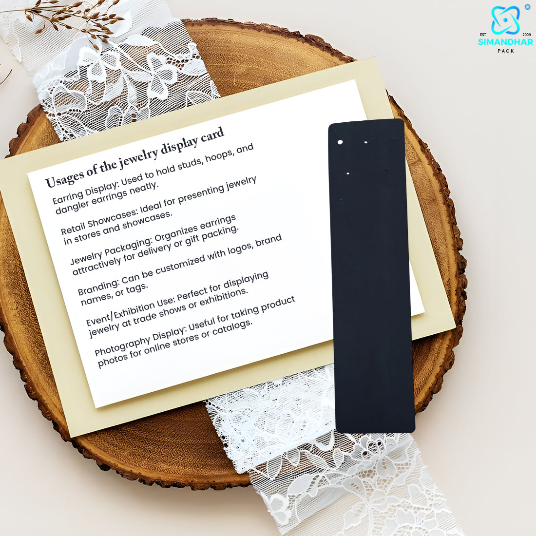 Premium Black Set Card for Fashion Jewellery Presentation