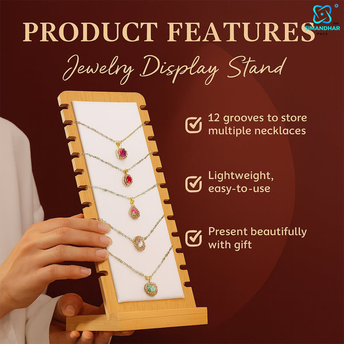 Fancy Chain Pendant Jewellery Stand – Elegant Display Organizer for Shop & Home