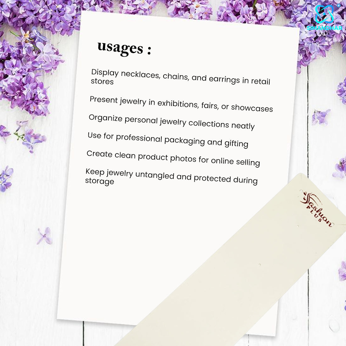 Necklaces & Jewellery Display Cards for Packaging