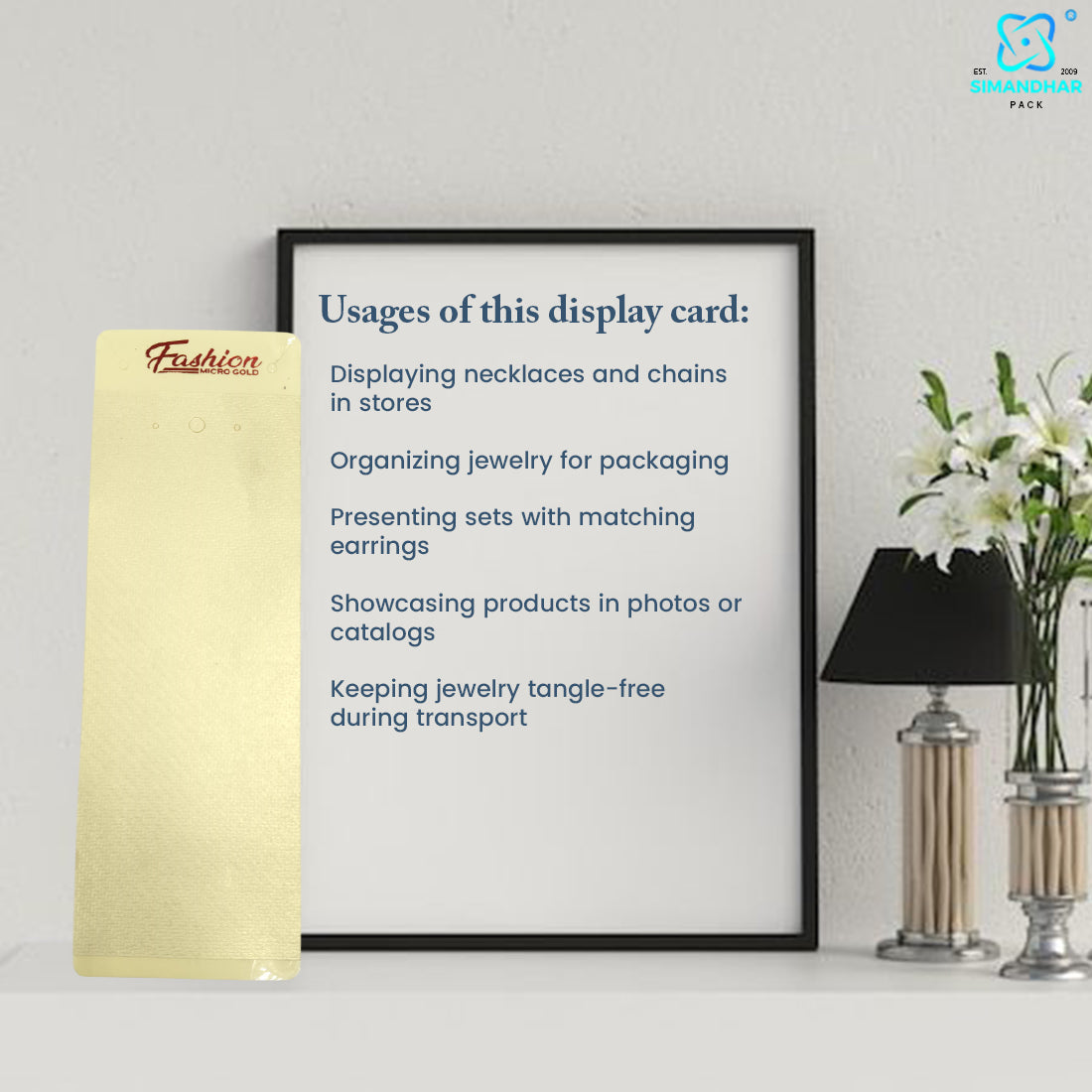 Elegant Necklace & Jewellery Display Cards for Packaging