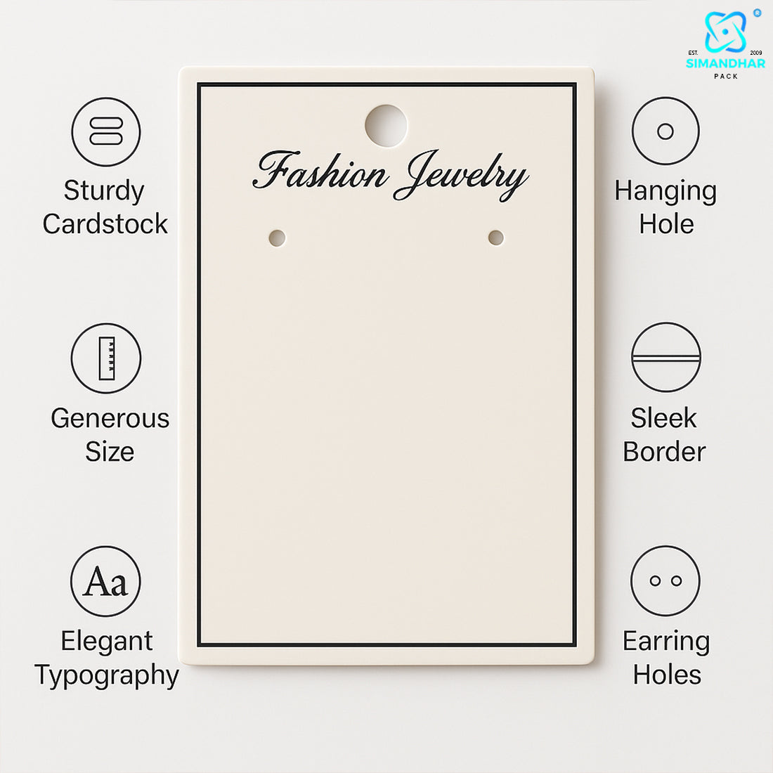 Durable Necklace Display Holder Cards for Jewellery Shops