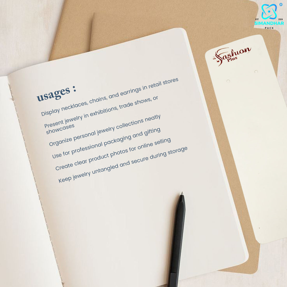 Jewellery Display & necklace Cards for Packaging (Copy)