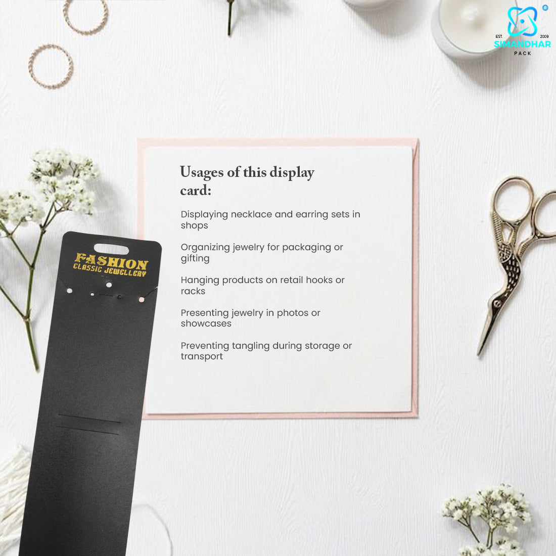 Premium Black Set Card for Fashion Jewellery Presentation