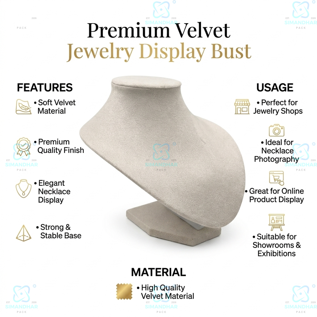Premium Jewellery Display Statue Stand for Necklace & Pendant