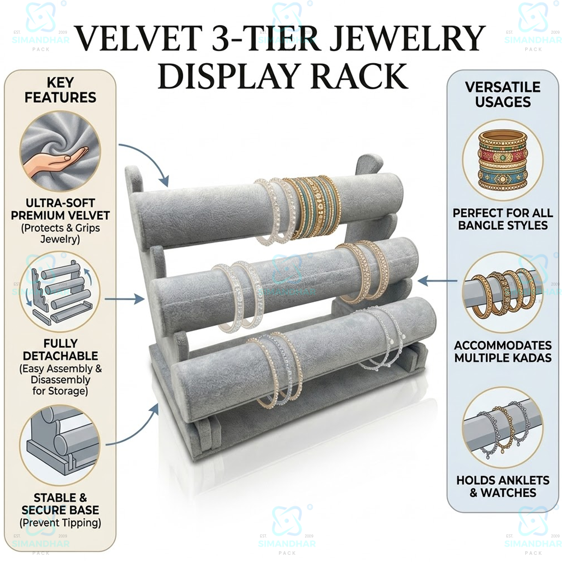 Designer Leather Velvet Necklace Set Organizer Box for Jewellery Collection