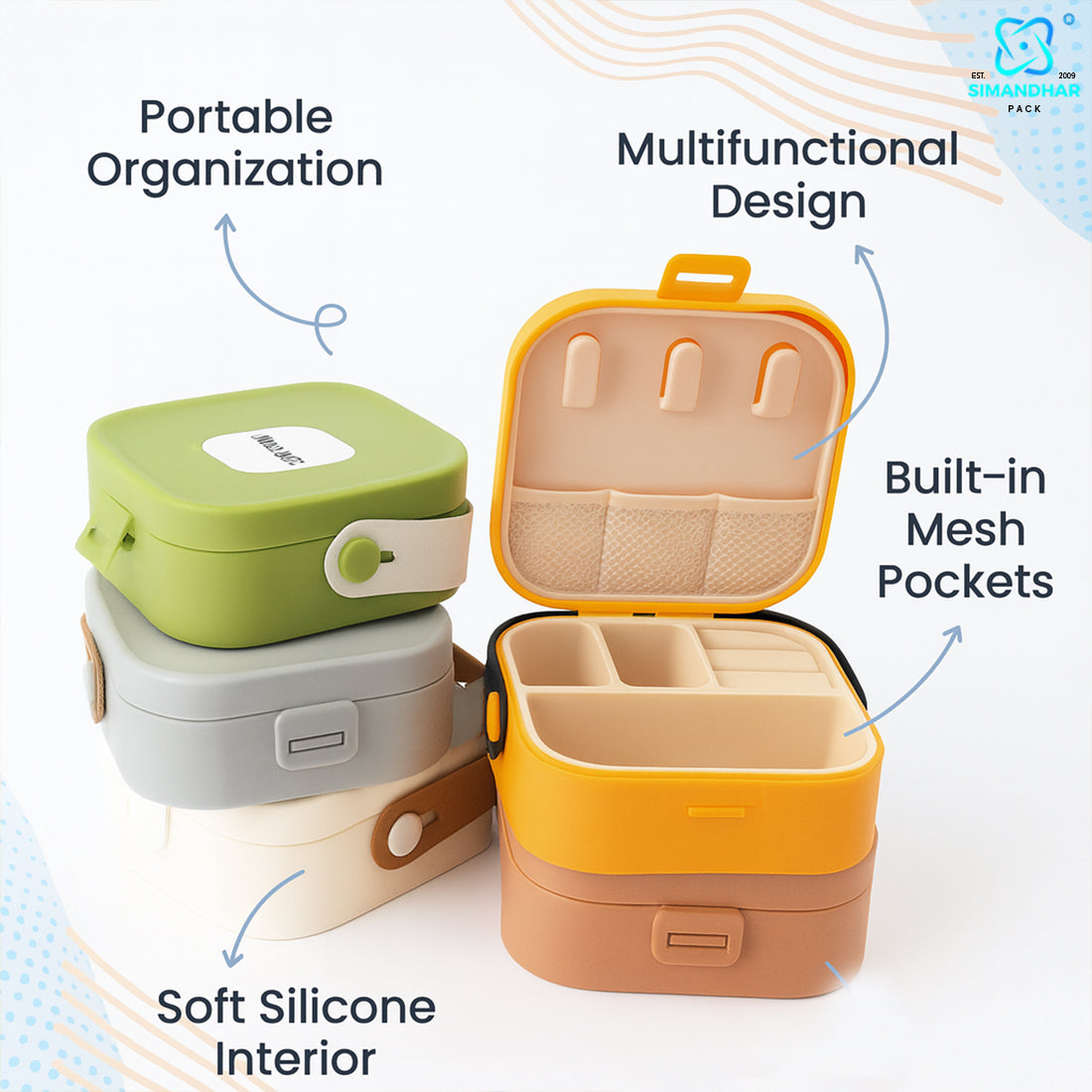Multi-Compartment Jewellery Organizer Box – Rings, Earrings & Necklaces