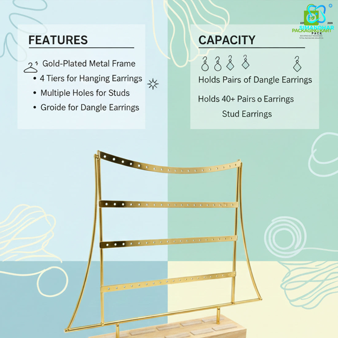 Jewellery Earrings Organizer Stand – Lightweight & Durable