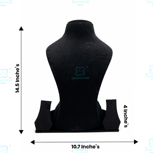 High-Quality Velvet Jewellery Display Bust for Chain, Pendant & Choker