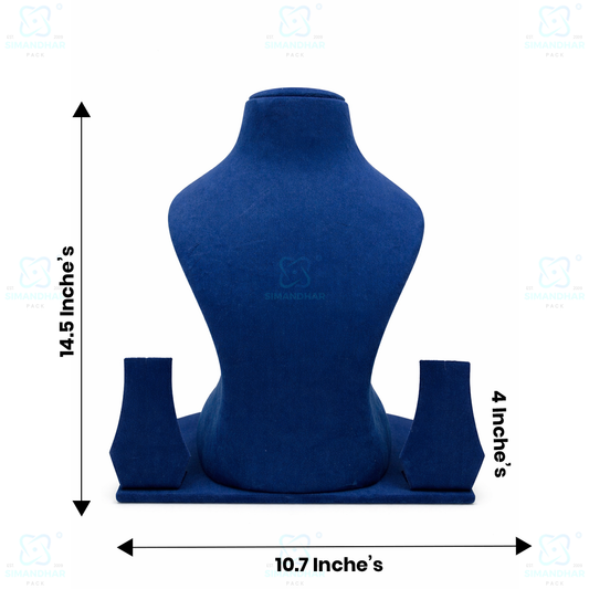 Soft Velvet Jewellery Mannequin Stand – Premium Necklace Display Holder
