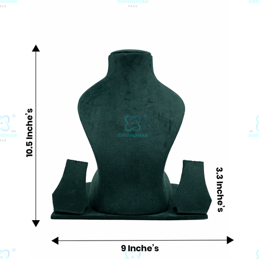 Professional Velvet Jewellery Bust Stand for Showroom Display & Jewellery Photography