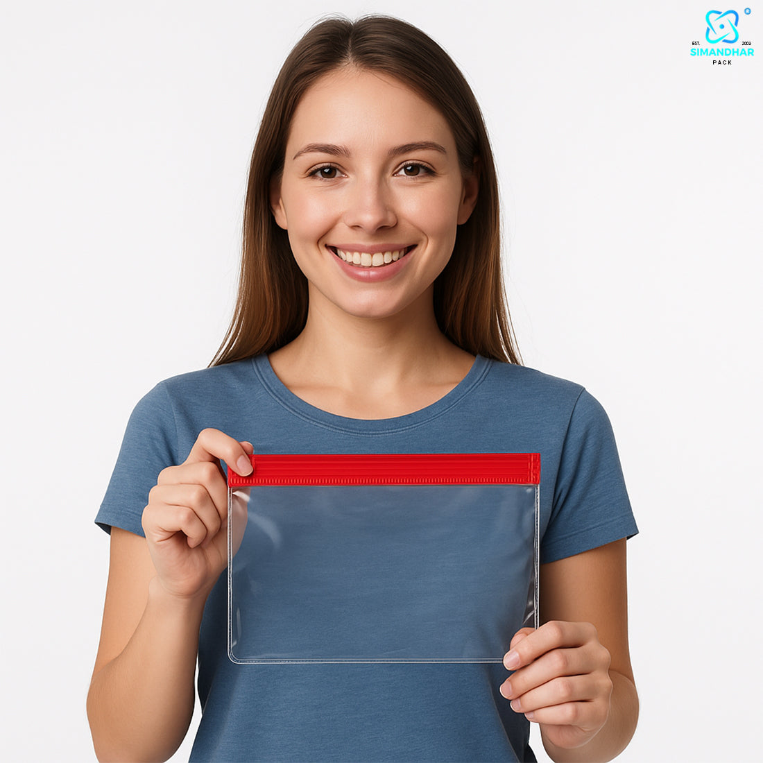 Red Clear Jewelry Pouch – Transparent Zip Bag for Earrings, Rings & Gifts