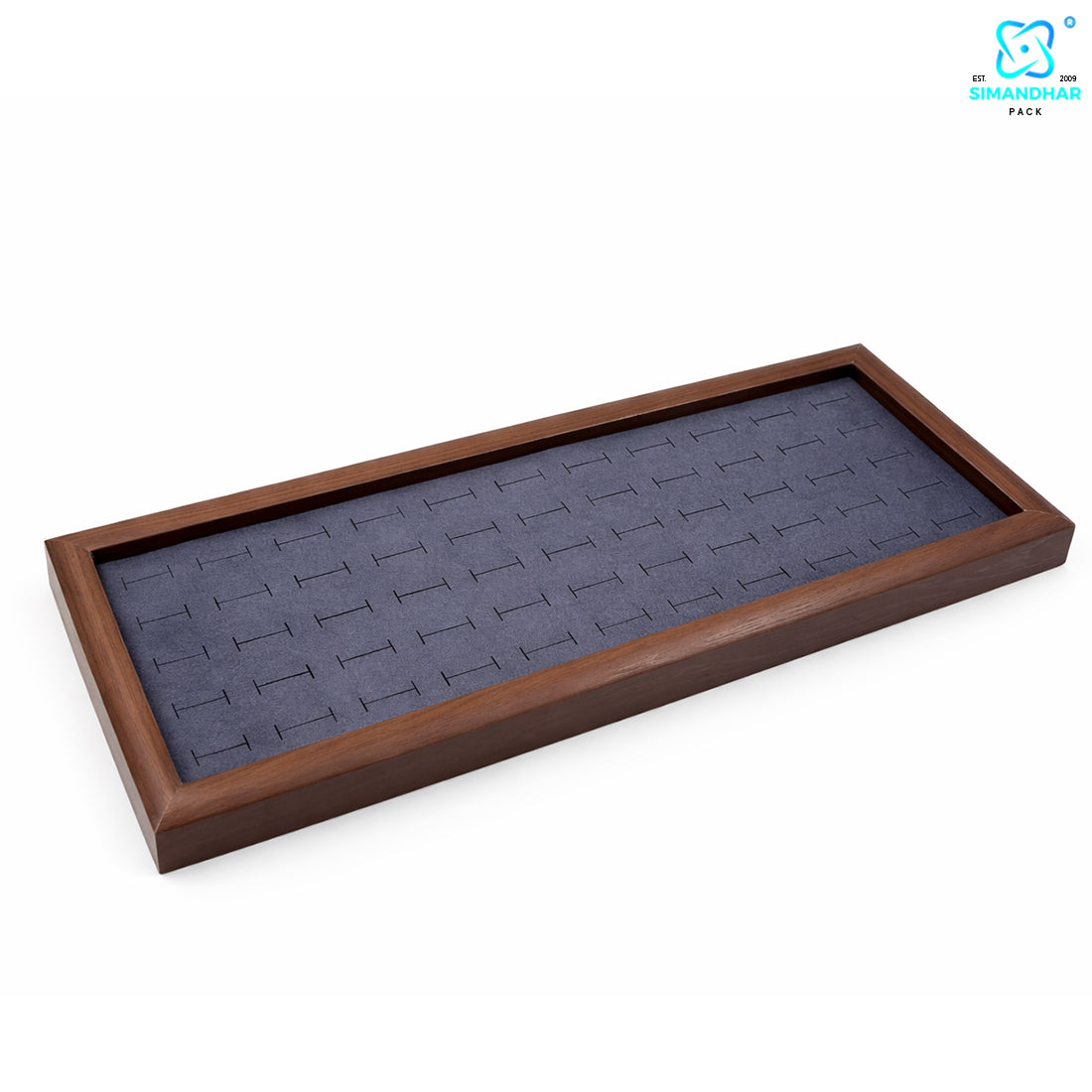 Premium Wooden Velvet Ring Tray for Jewellery Display & Storage