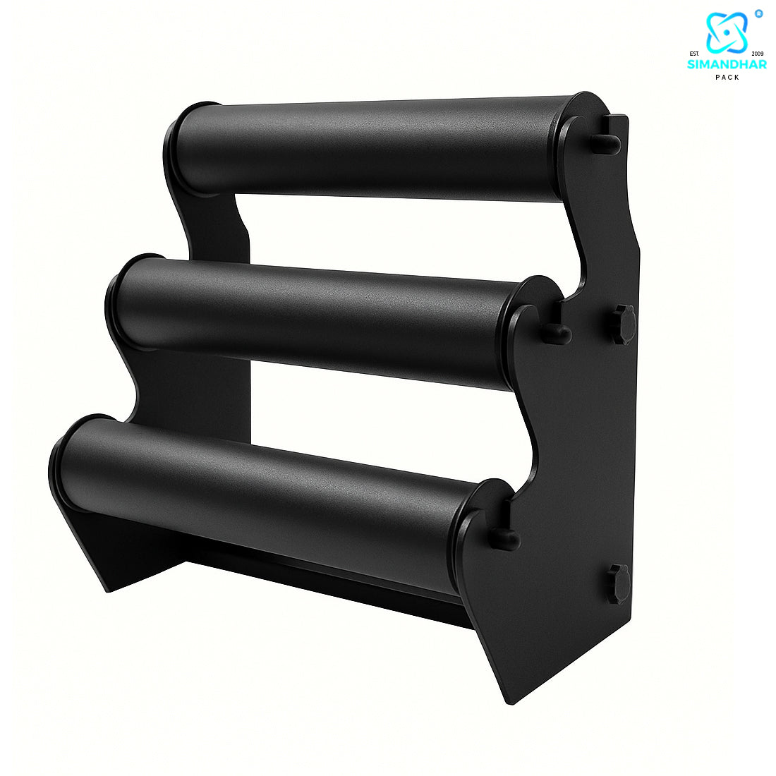 Black Plastic 3 Roll Jewelry Bangle Display Stand Holder For Jewelry Storage And Jewelry Shop