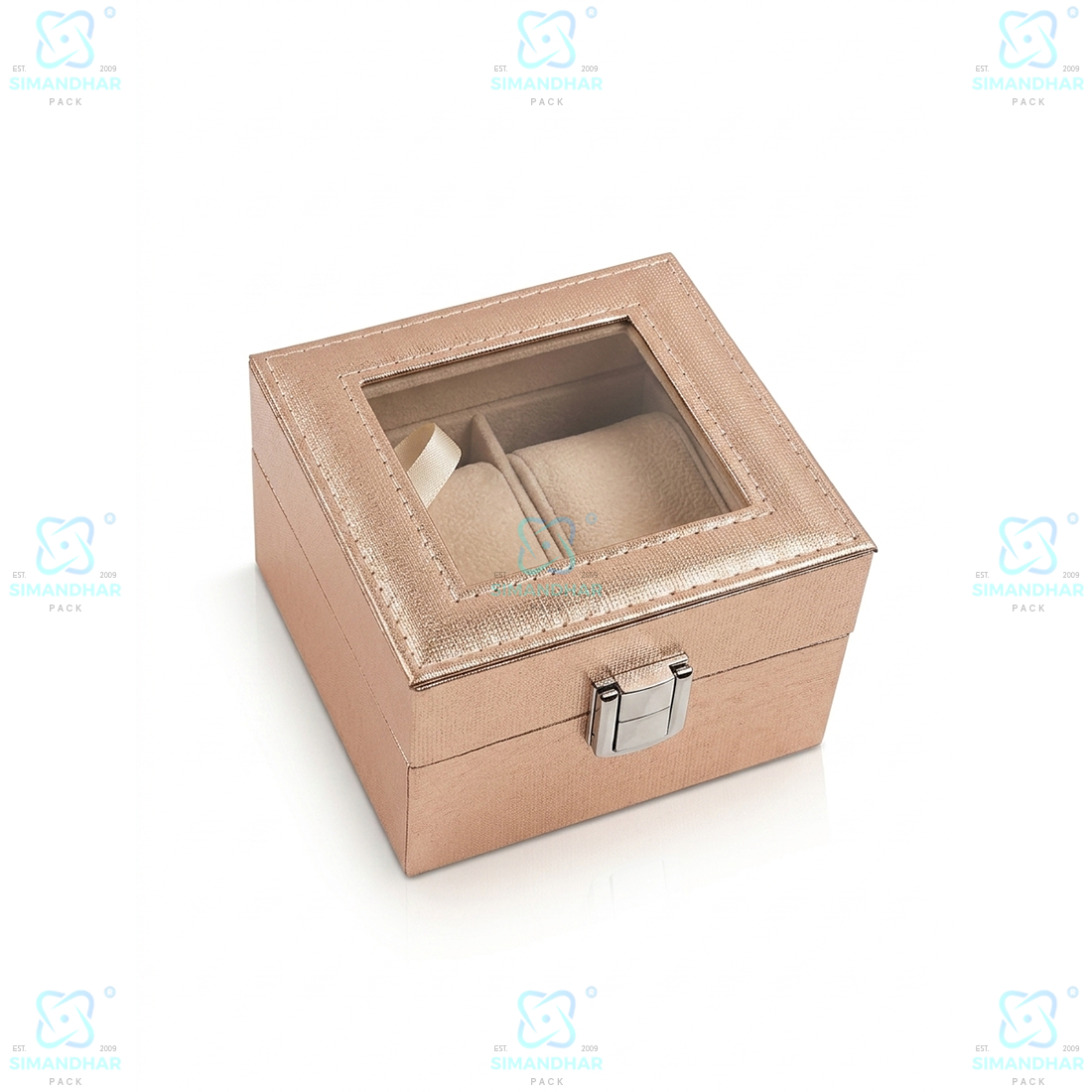 Premium Velvet Watch Storage Box with 2 Compartments – Leather Watch Display Case (Copy)