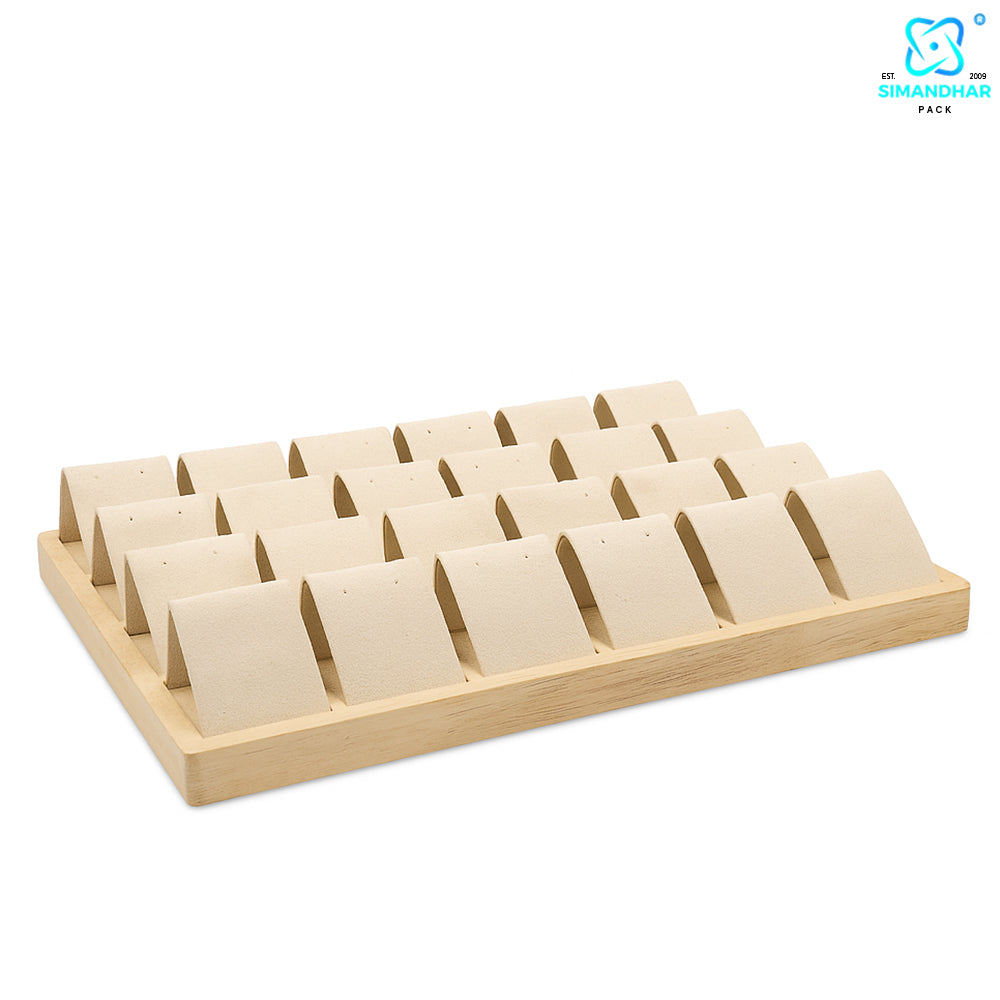 Stylish Cream Jewellery Tray for Earrings Showcase