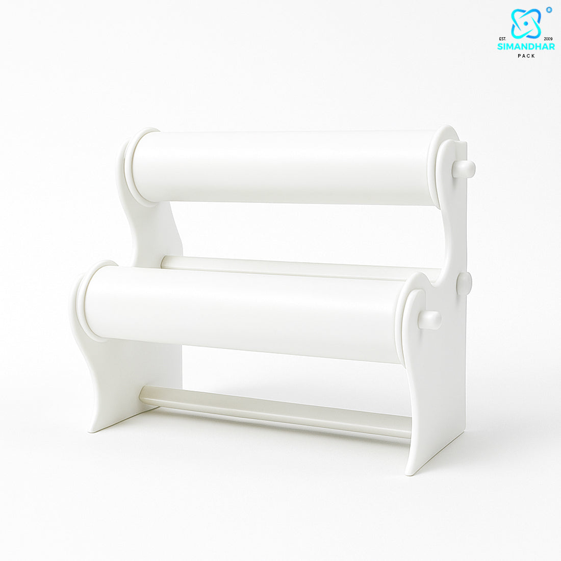 white Plastic 2 Roll Jewllery Bangle Display Stand Holder For Jewelry Storage And Jewelry Shop