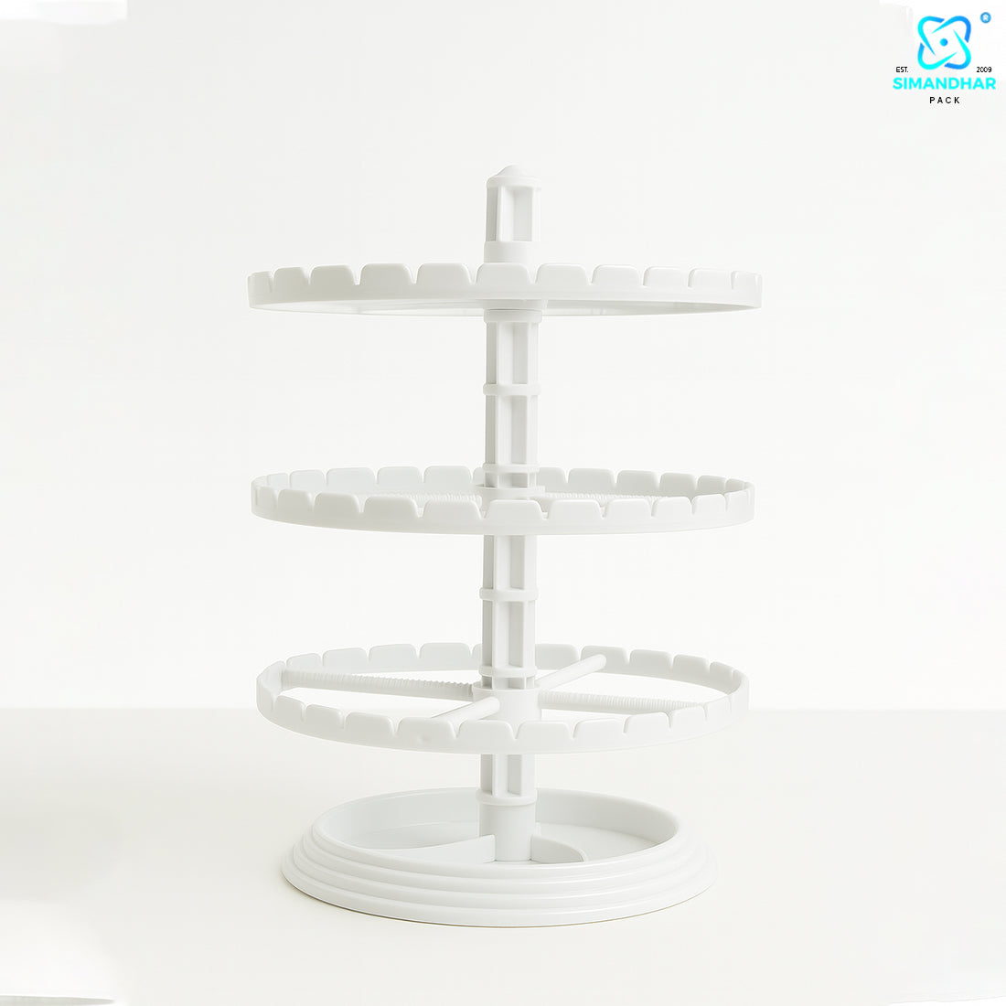 Rotating Round Plastic Stand for Earrings & Studs