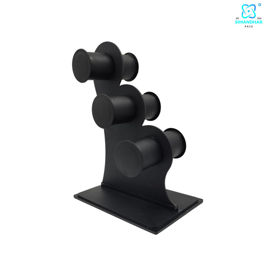 Black Plastic 3 Roll Jewelry Bangle Display Stand Holder For Jewelry Storage And Jewellery Shop