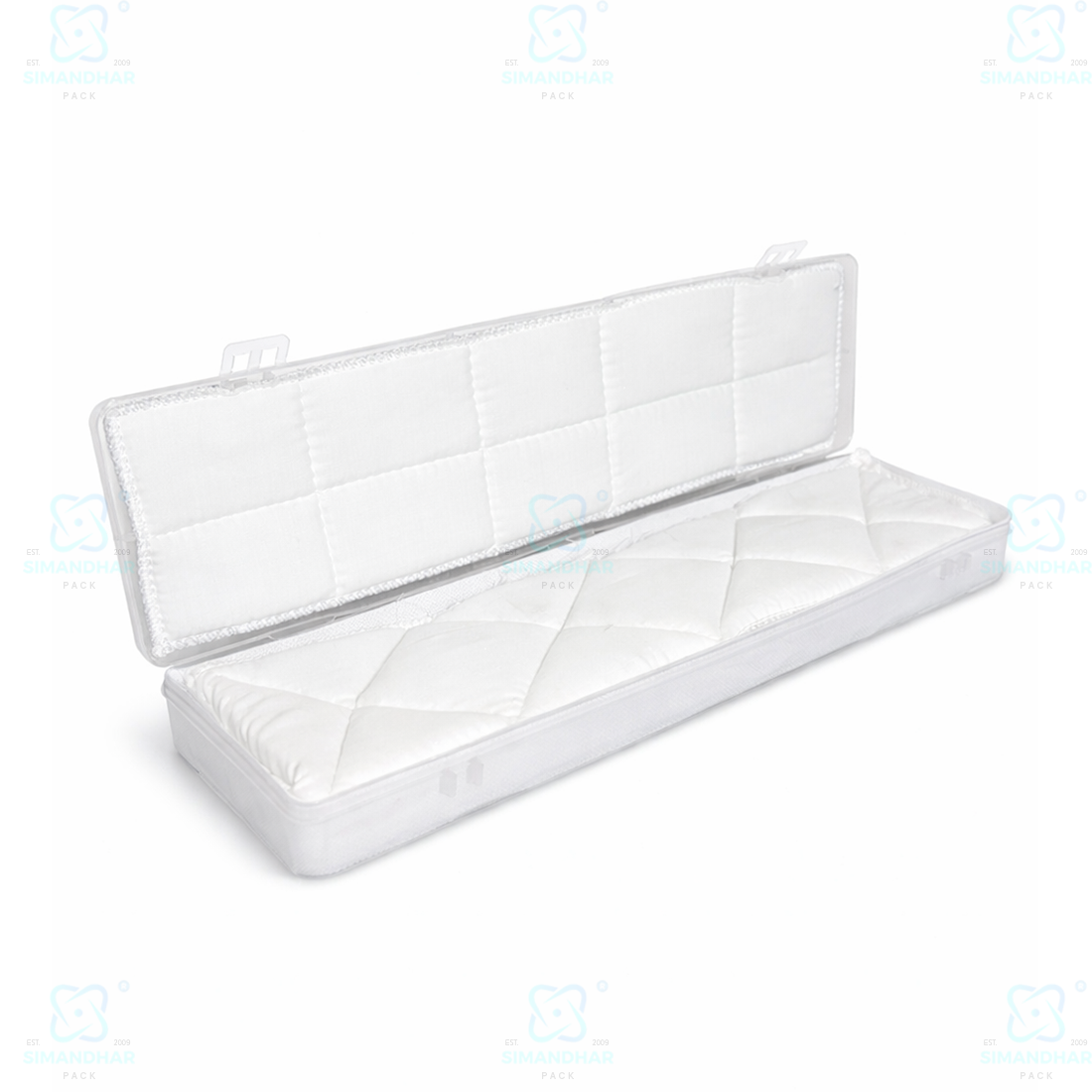 Jewellery Storage Plastic Box with White Cotton Cushion Padding – Anti-Oxidation Organizer Case