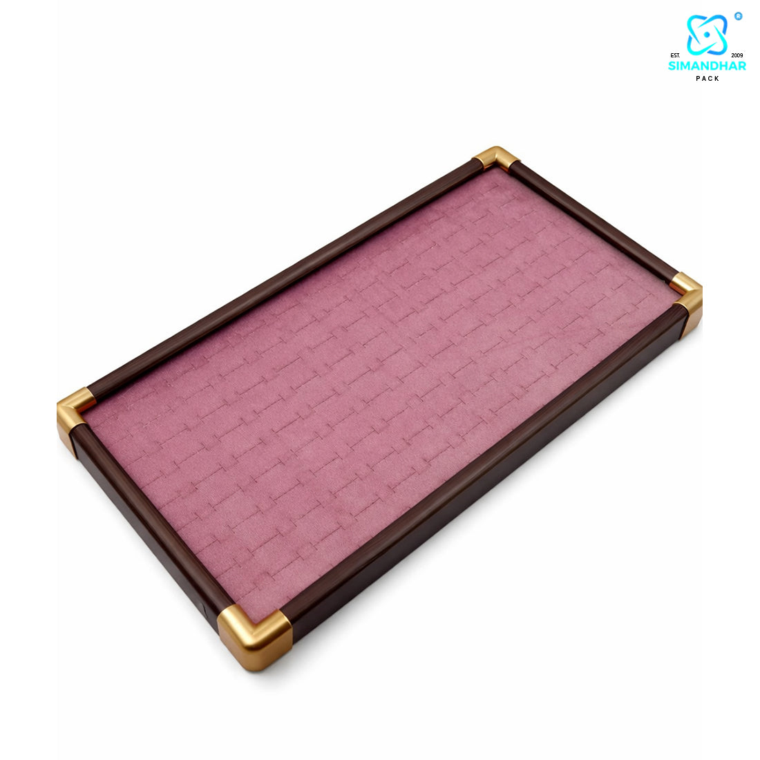 Fancy Velvet Rings Wooden Display Tray for Jewellery
