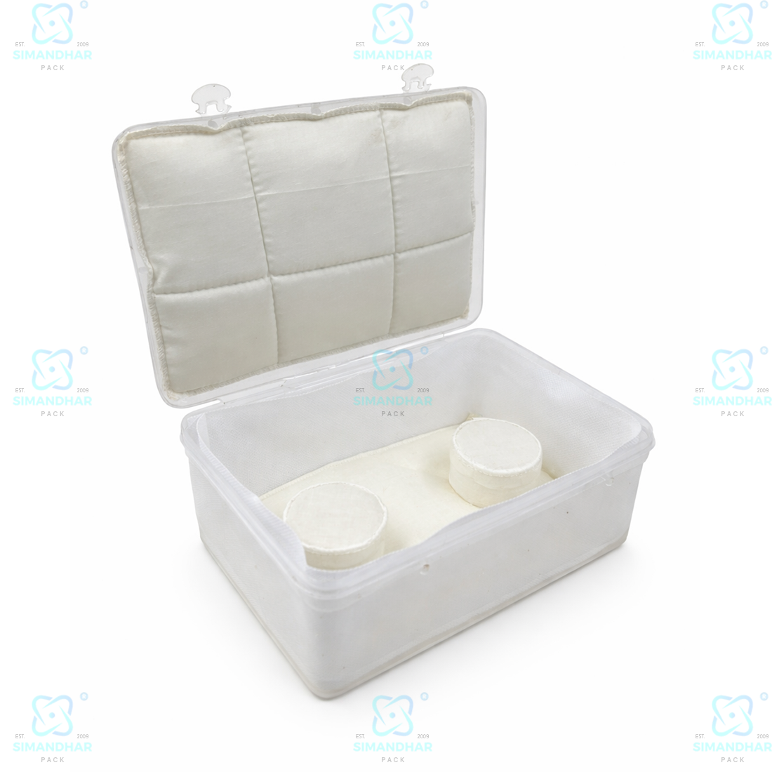 Multipurpose Plastic Jewellery Box with White Cushion Cotton Padding for Rings, Chains & Earrings