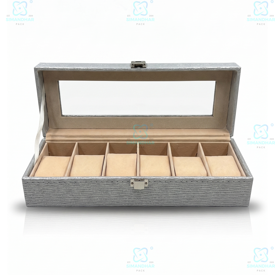 Elegant Matte Black Accessory Designer Leather Watch Storage Box with 6 Velvet Watch SlotsStand for Rings, Earrings & Necklaces (Copy)
