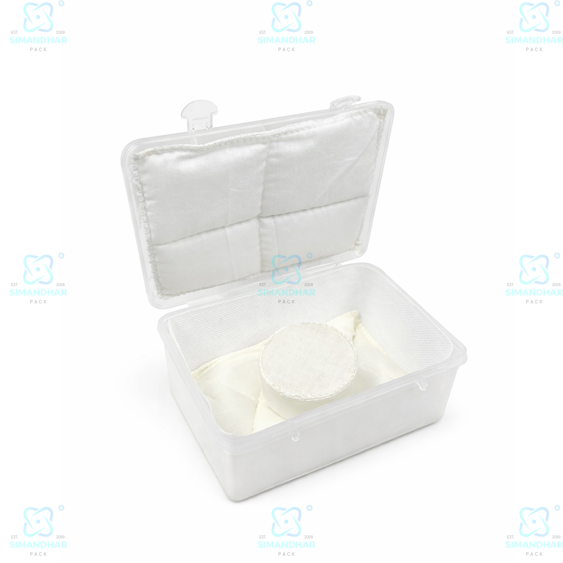 Durable Jewellery Plastic Storage Box with Soft White Cushion Cotton Lining for Protection