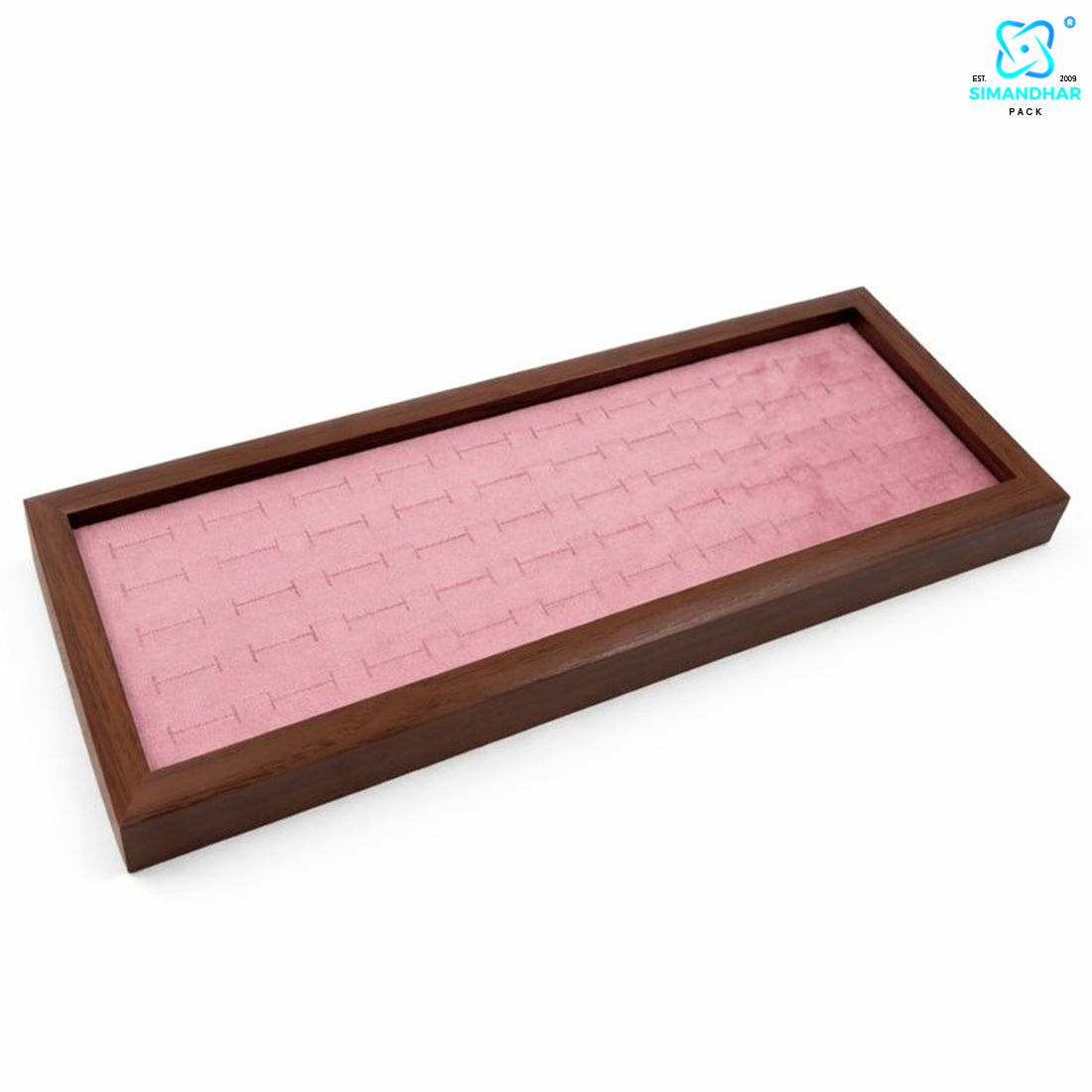 Premium Wooden Velvet Ring Tray for Jewellery Display & Storage