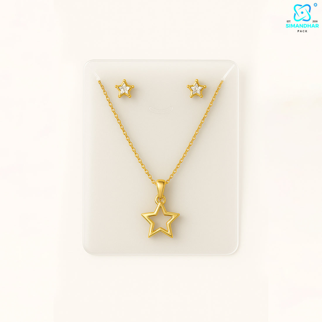 Elegant Cream Fashion Jewellery Set Card – Necklace & Earrings Holder