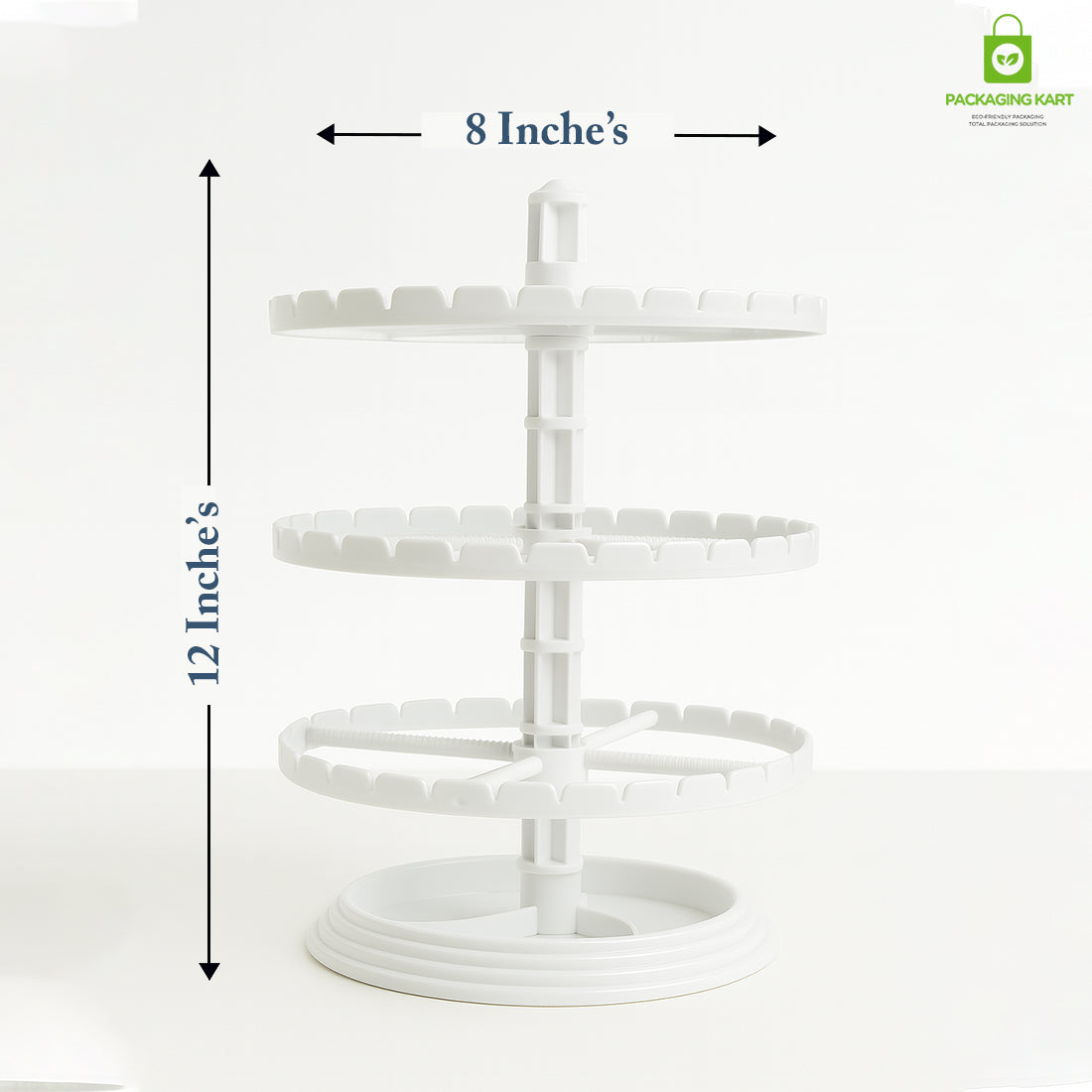 Rotating Round Plastic Stand for Earrings & Studs