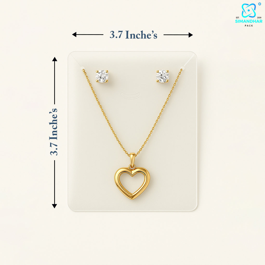 Elegant Cream Fashion Jewellery Set Card – Necklace & Earrings Holder