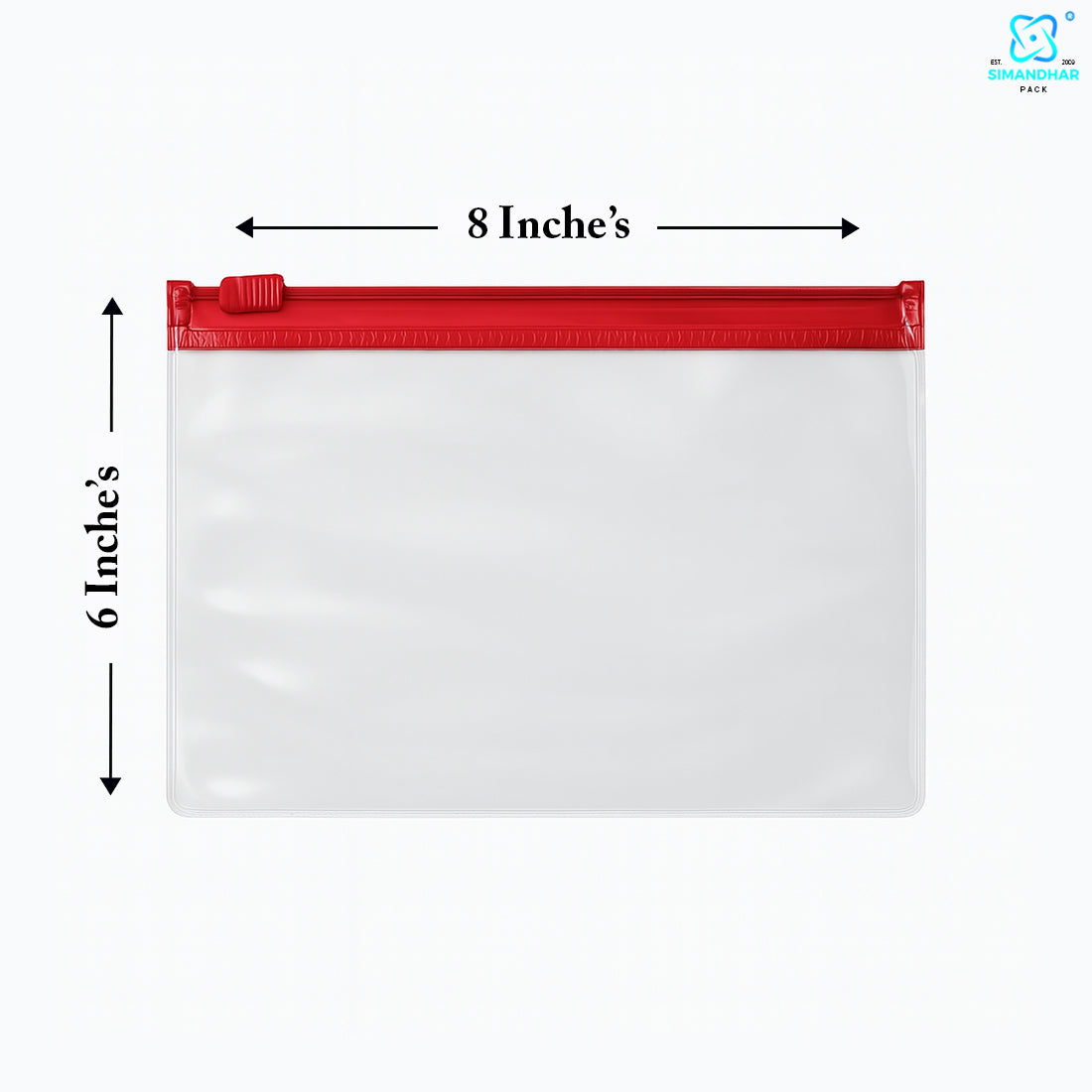 Red Clear Jewelry Pouch – Transparent Zip Bag for Earrings, Rings & Gifts