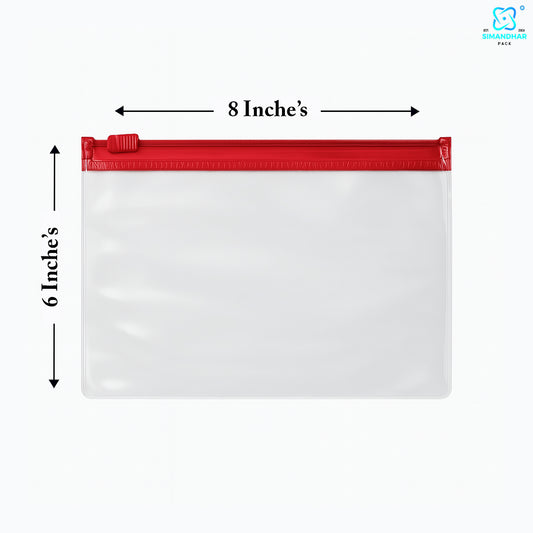 Red Clear Jewelry Pouch – Transparent Zip Bag for Earrings, Rings & Gifts