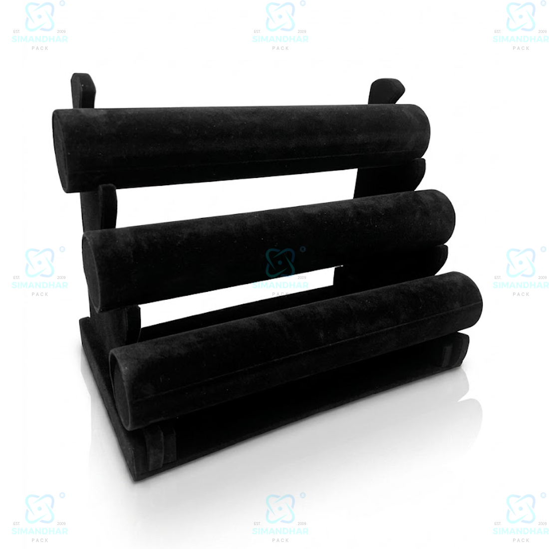 Designer Leather Velvet 3 Step Bangle Display Stand for Jewellery Shops