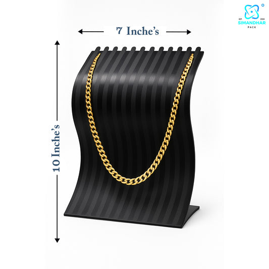 Elegant Curved Chain Mala Stand – Premium Necklace & Mala Display Organizer