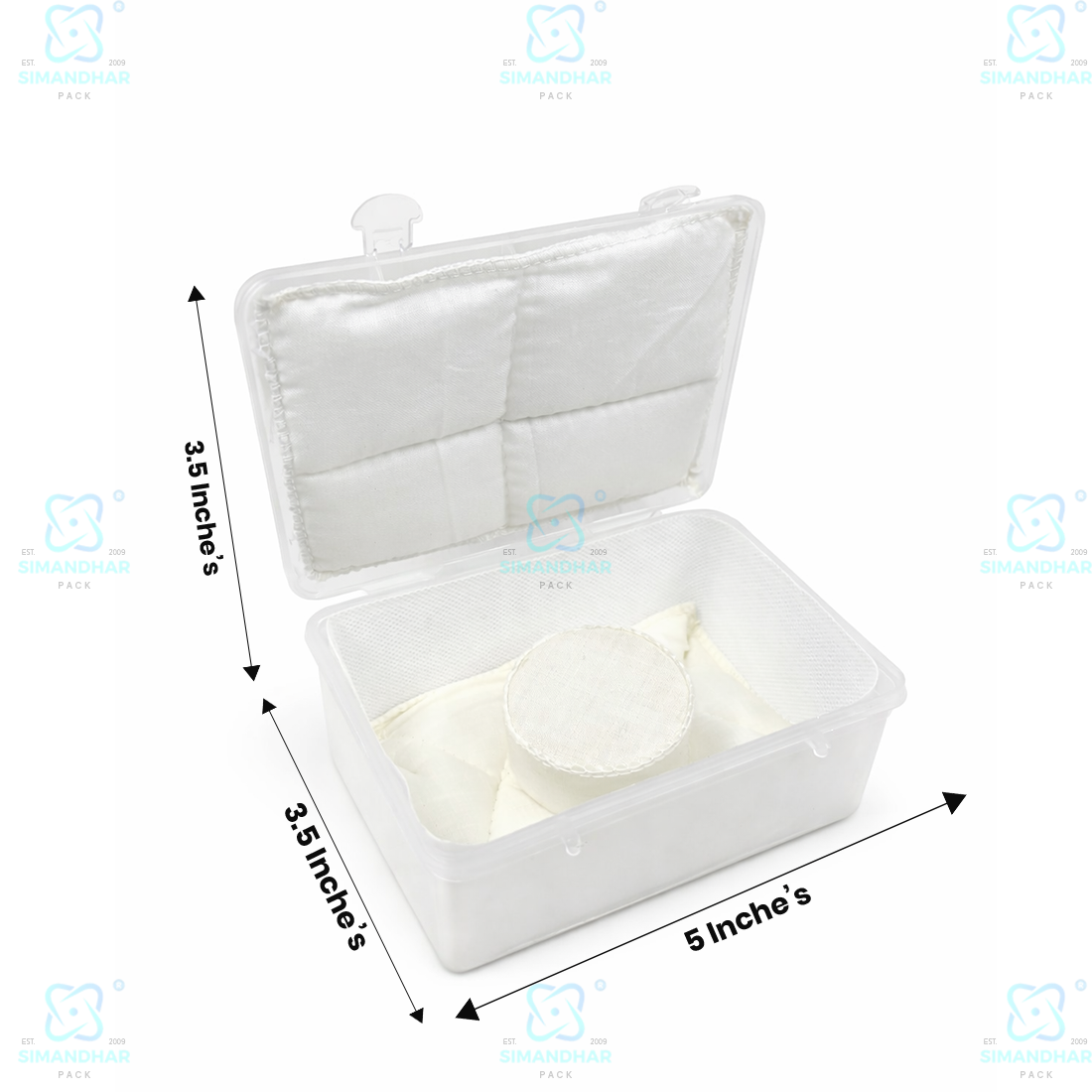 Durable Jewellery Plastic Storage Box with Soft White Cushion Cotton Lining for Protection
