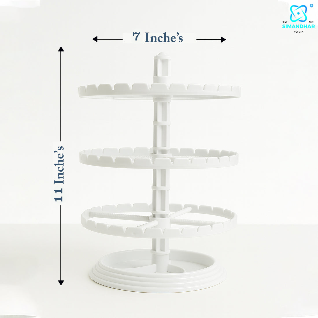 Rotating Round Plastic Stand for Earrings & Studs