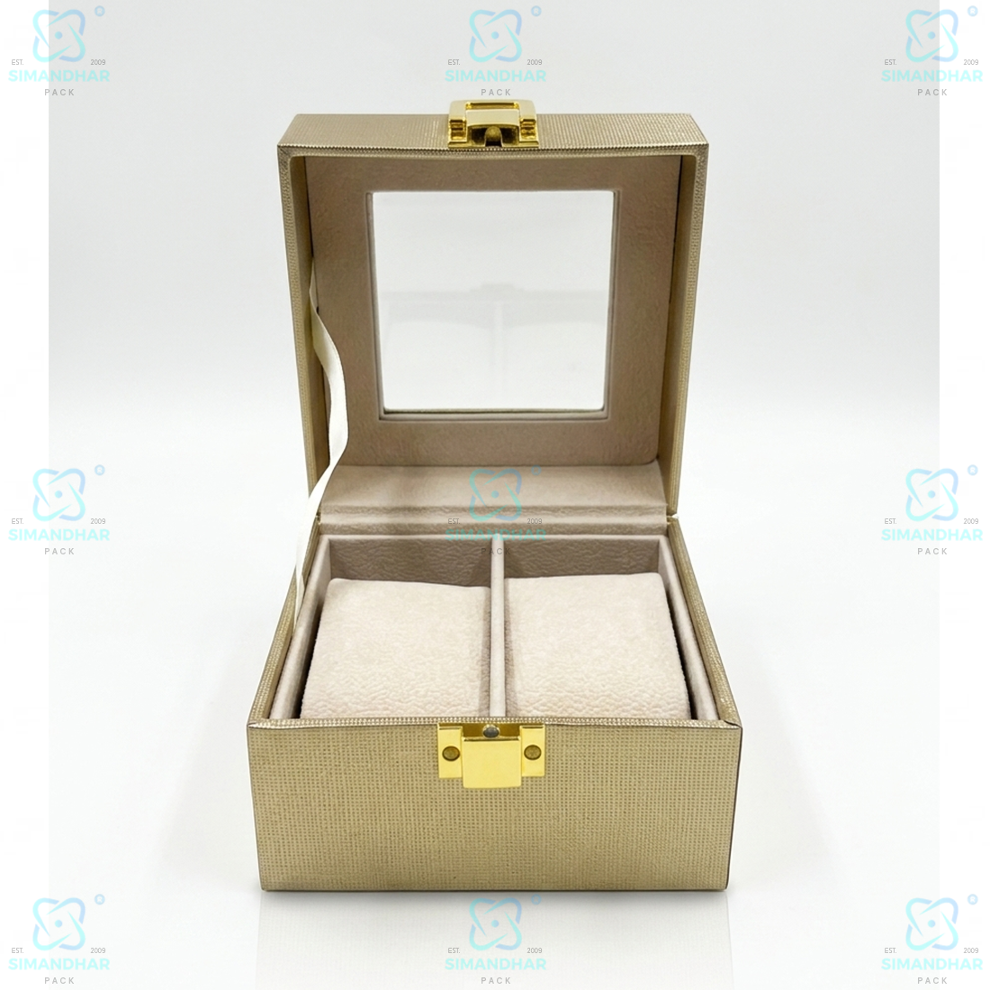 Premium Leather Velvet 2 Slots Watch Box for Men & Women – Luxury Watch Storage Case