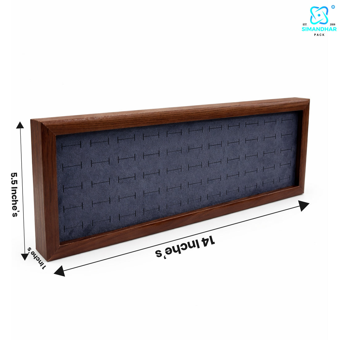 Premium Wooden Velvet Ring Tray for Jewellery Display & Storage