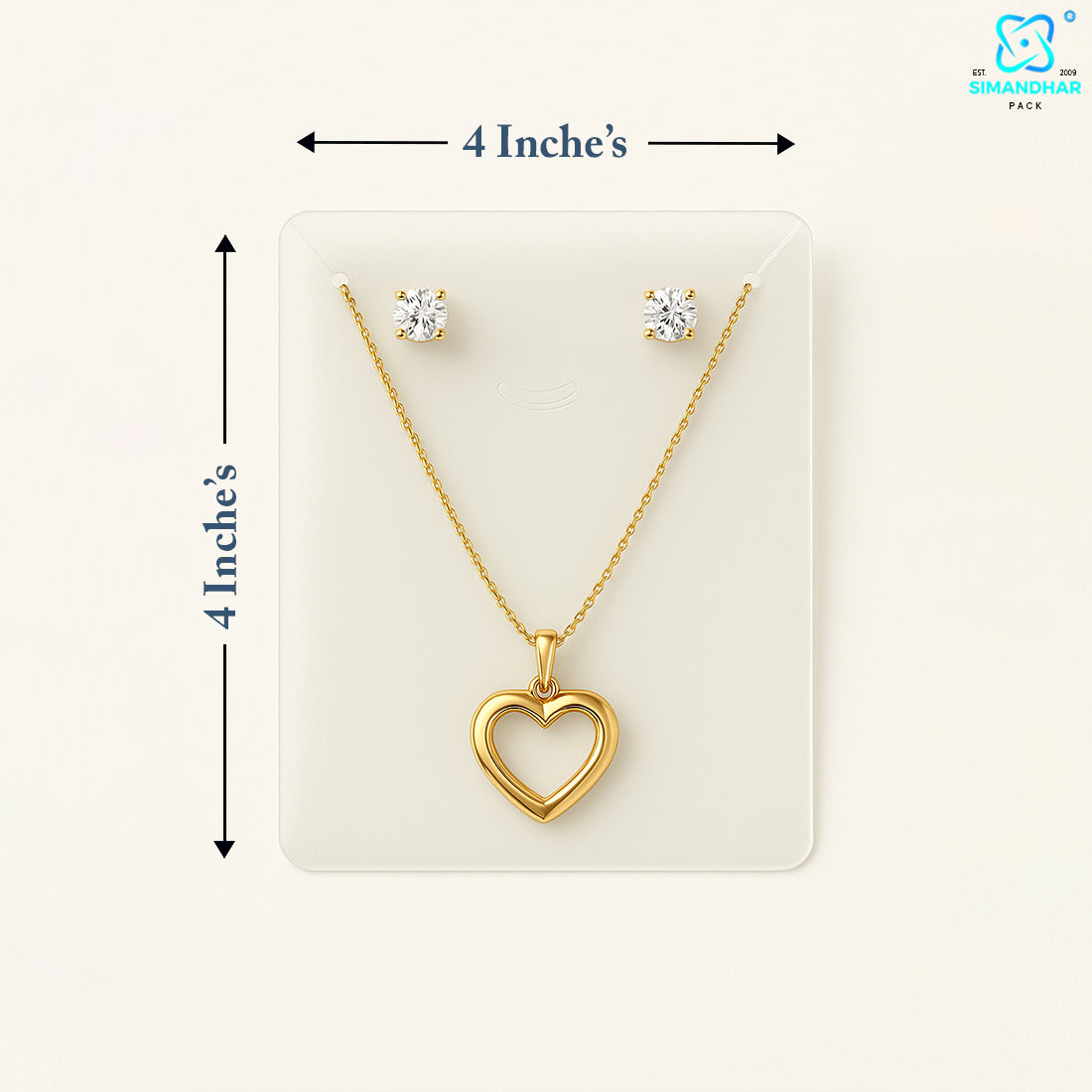 Elegant Cream Fashion Jewellery Set Card – Necklace & Earrings Holder
