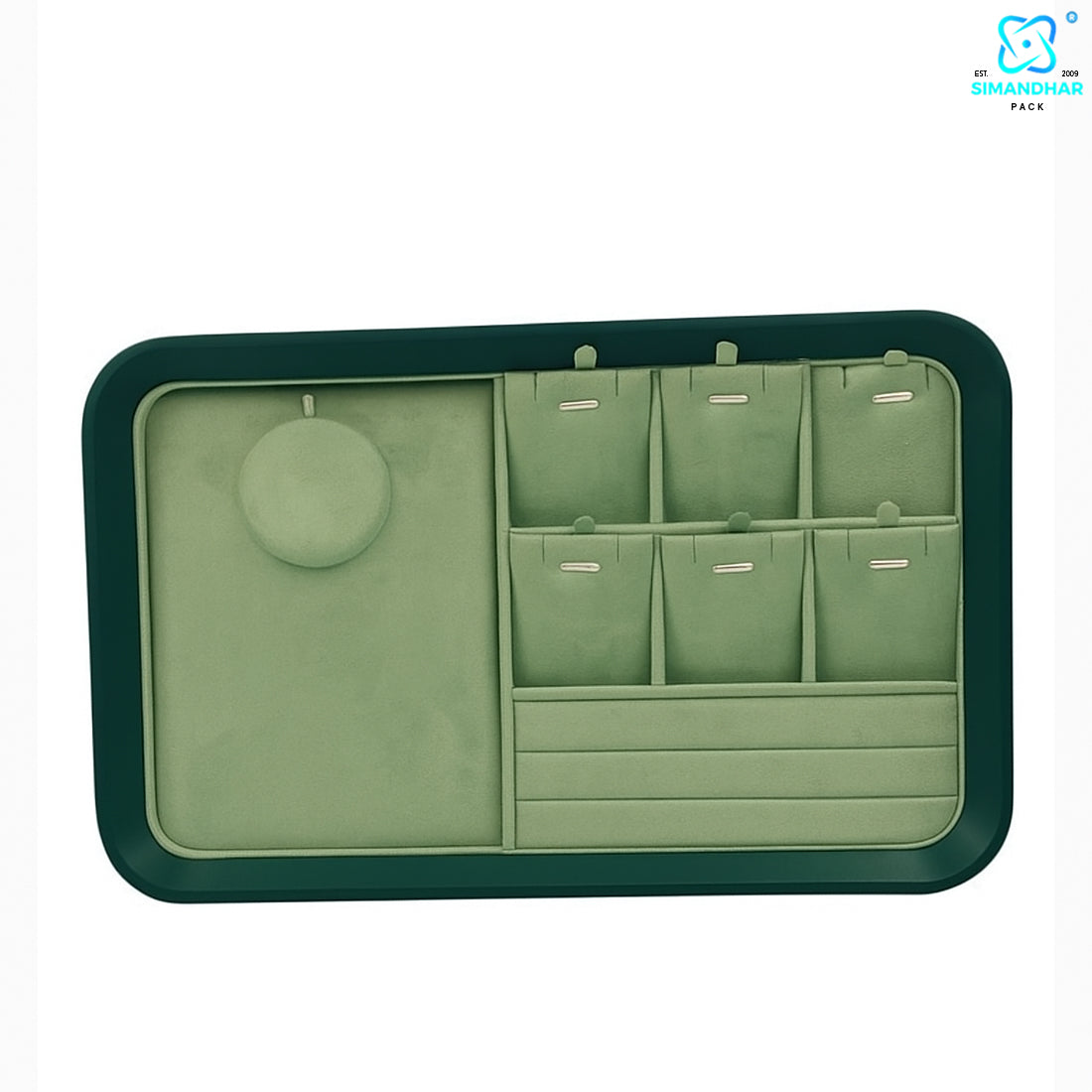 Green Necklace Display Tray | Pendant & Chain Jewellery Organizer