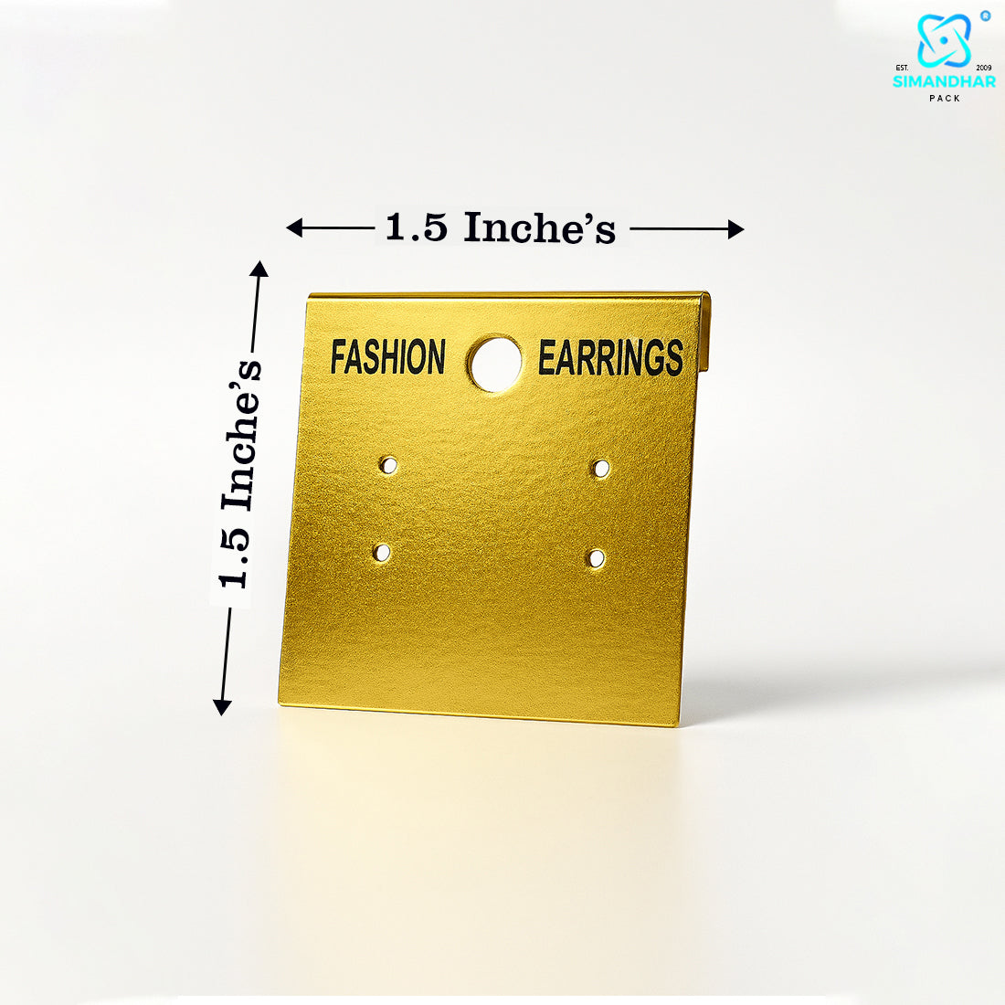 Golden Earrings Display Card – Elegant Jewelry Holder for Studs & Danglers