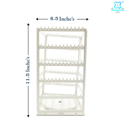 360 Degree Square Earring Stand Plastic Rotating Display