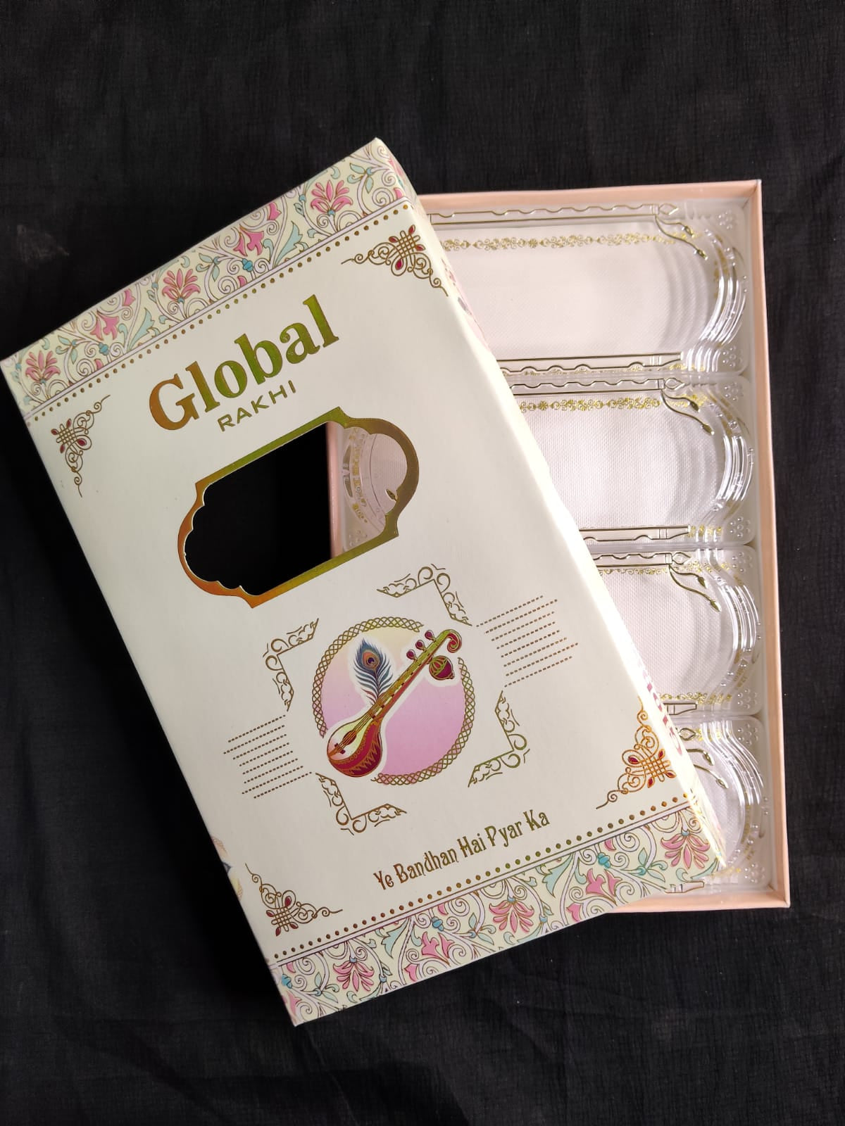 Premium Quality Rakhi Card with Fancy Box | Raksha Bandhan Special Packaging Pack Of 4 Pcs.
